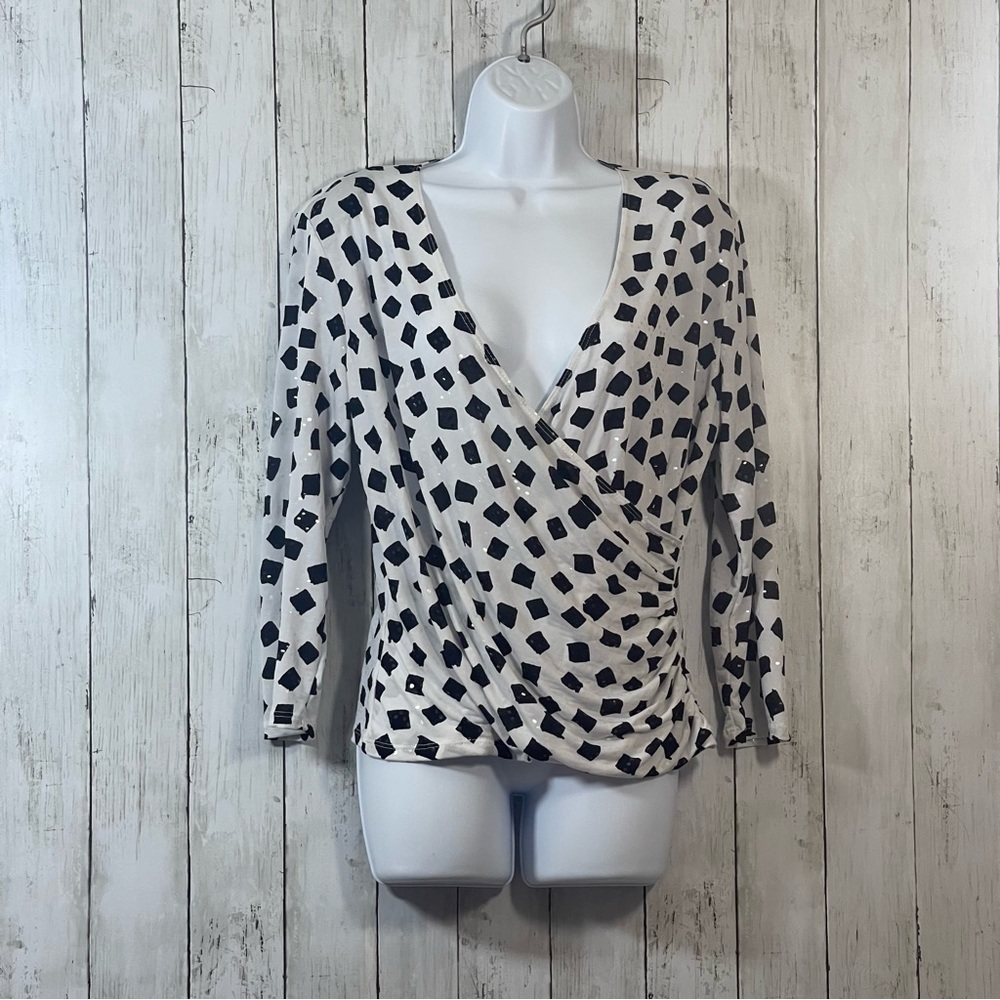Coco Bianco Surplice Front Blouse Large